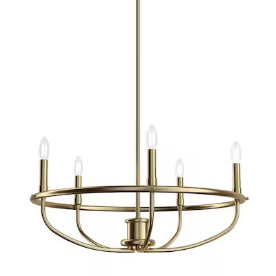 Kichler Bethel 5 -Light Bronze Mixed material Chandelier Lowes.com | Lowe's