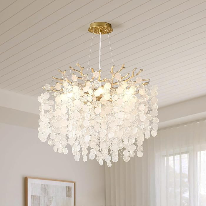 18-Inch Coastal Chandelier, 6-Light Gold Tree Branch Chandelier, Modern Foyer Bedroom Chandeliers... | Amazon (US)