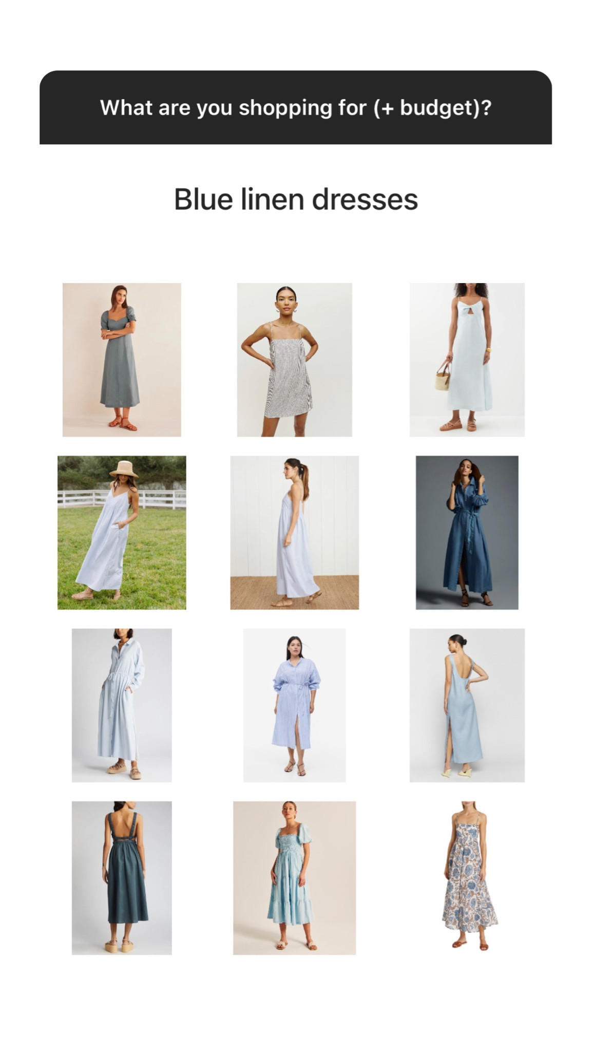 Blue linen dresses at a variety of price points from Boden, Reformation, Jenni Kayne, Zimmermann and more 💙

#LTKSeasonal #LTKunder100 #LTKFind