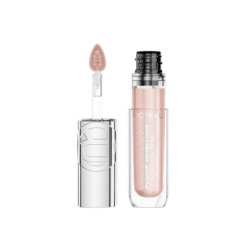 L'Oreal Paris Plump Ambition Hyaluron Lip Oil Shimmer, 24 HR Lip Gloss with Hyaluronic Acid, Volumizing Formula with Glass-Like Shine, Nude Lights, 0.16 fl oz | Amazon (US)