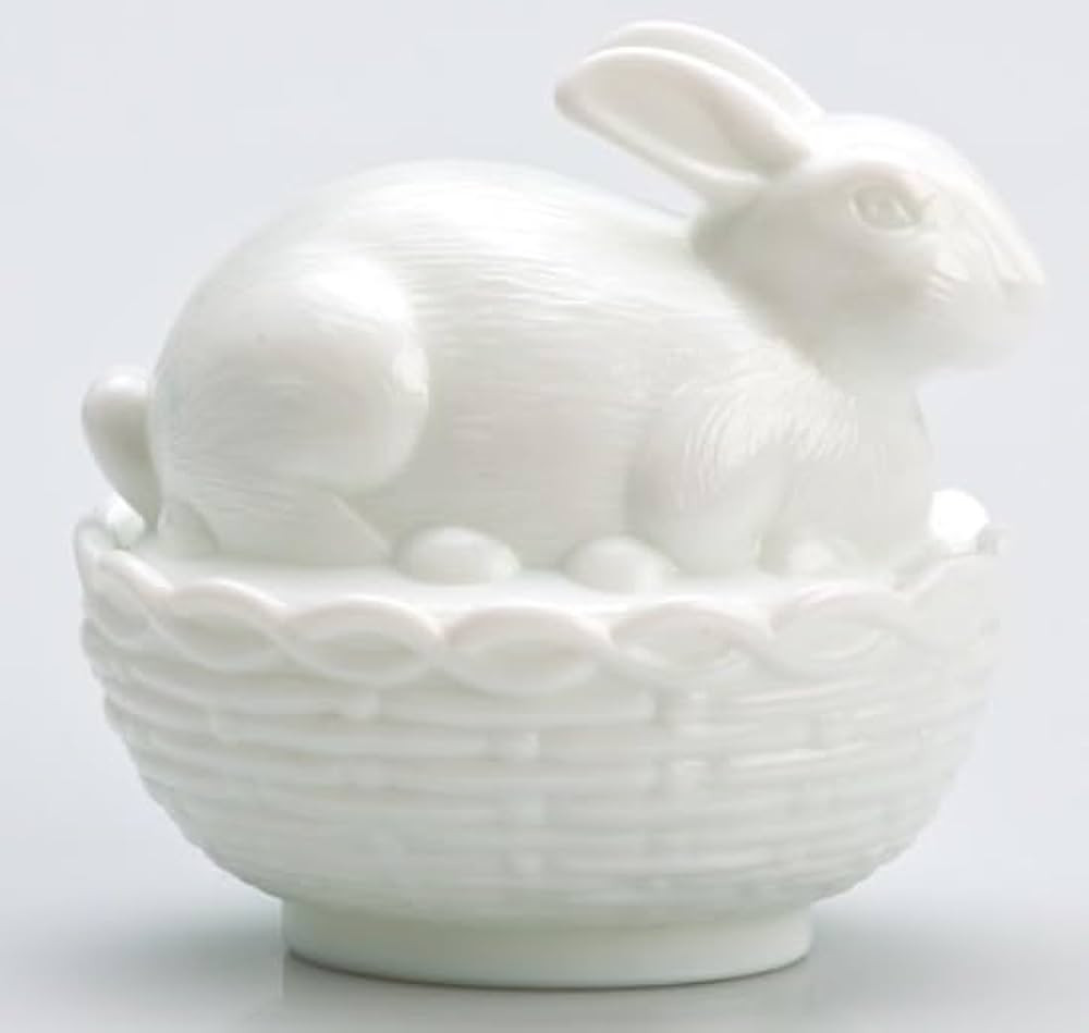 Bunny - Covered Easter Rabbit Dish - American Made - Mosser Glass USA (Milk) | Amazon (US)