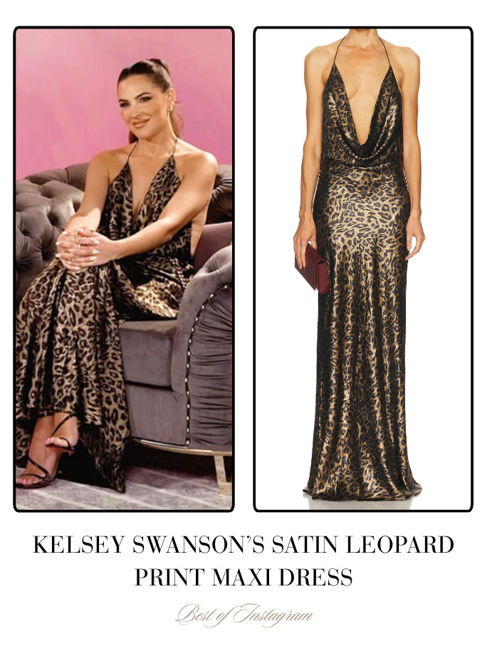 Kelsey Swanson's Satin Leopard Maxi Dress 

 