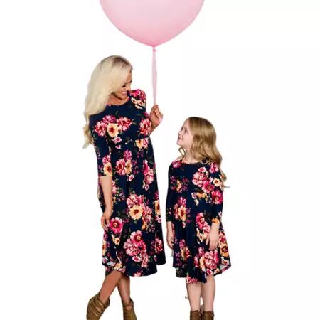 Lookwoild Mother Daughter Family Matching Dress Mommy and Me Floral Maxi Dresses Outfits | Walmart (US)