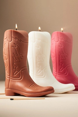 Davie Ocho Cowboy Boot Decorative Candle | Anthropologie (US)