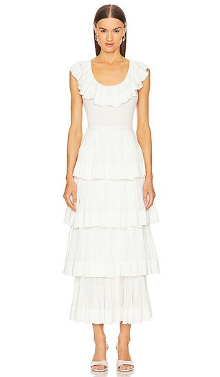 Natura Ruffled Dress in Cream | Revolve Clothing (Global)