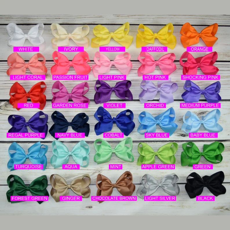 6 Inch Oversize Basic Hair Bow With Alligator Clip. Grosgrain Ribbon. Girls Hair Bow. - Etsy | Etsy (US)