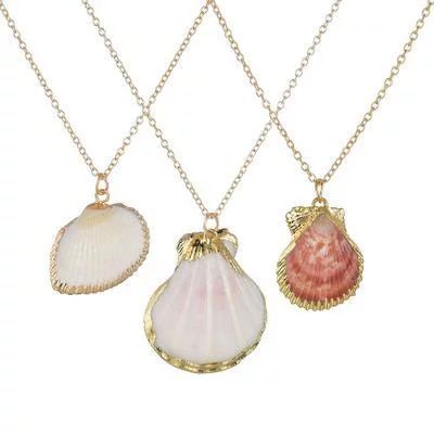 Golden Seashell Necklaces Set - Set of 3 - Embrace Ocean's Beauty | Walmart (US)