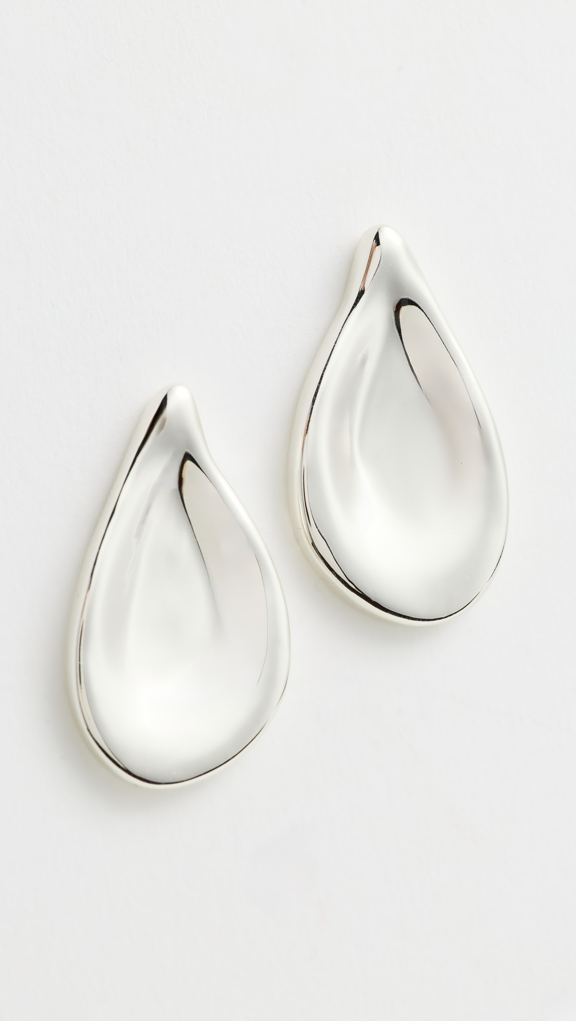 Madewell Droplet Statement Stud Earrings Warm Silver One Size | Shopbop
