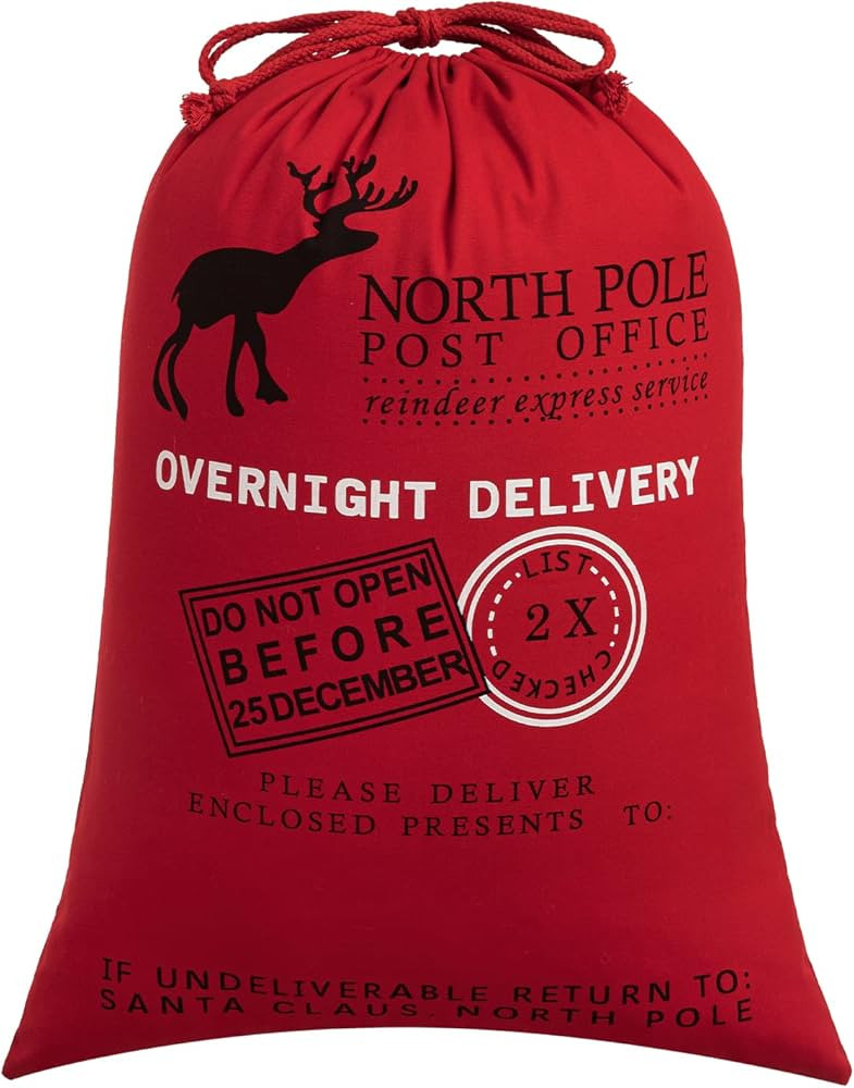 HBlife Canvas Santa Sack, 19.7 X 27.6 Inch Large Santa Bags for Gifts, Personalized Christmas Sac... | Amazon (US)