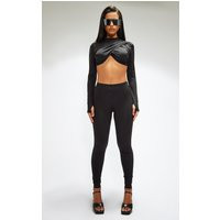 Black Disco Sculpt Leggings | PrettyLittleThing UK