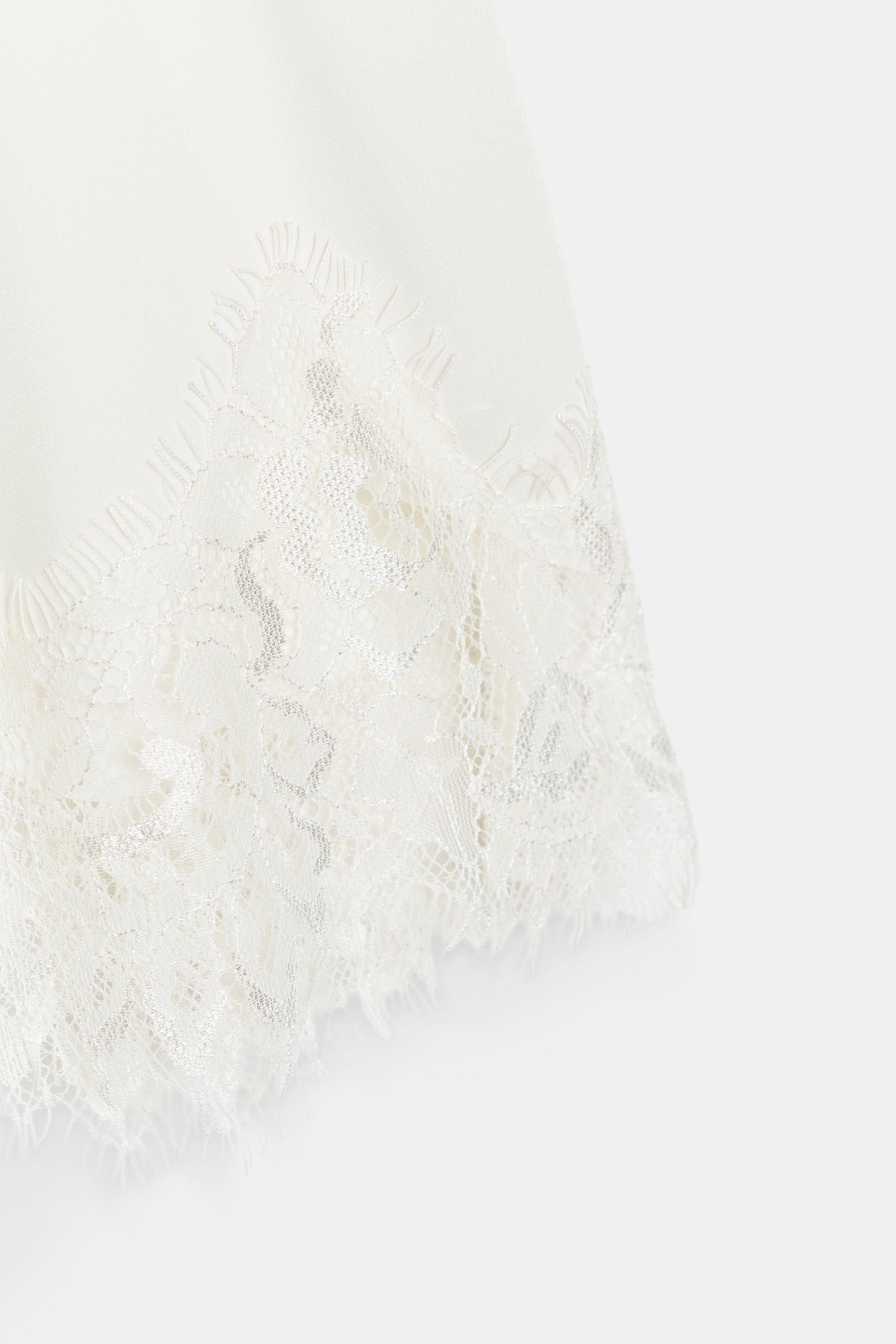 COMBINED LACE HENLEY T-SHIRT | Zara UK