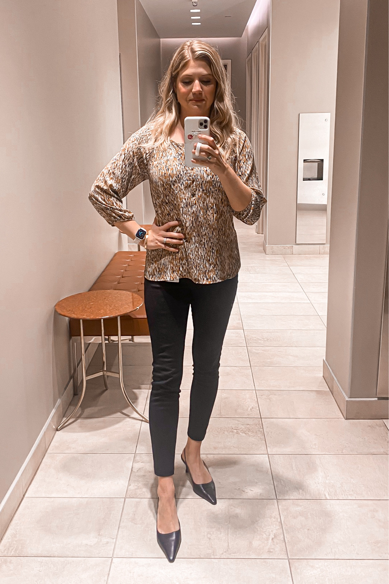Business corporate  conference outfit. Everyday women’s workwear for the office. Black fitted pants paired with classic black sling-backs (love Sam Edelman Bianka). Sleek professional tone that gives you a powerhouse girl boss vibe  

#LTKStyleTip #LTKWorkwear #LTKShoeCrush