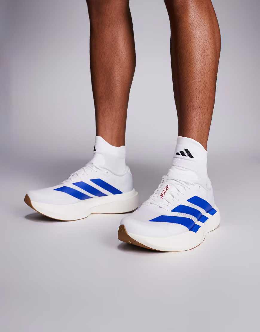 adidas Running Adizero EVO SL trainers in white and blue | ASOS (Global)