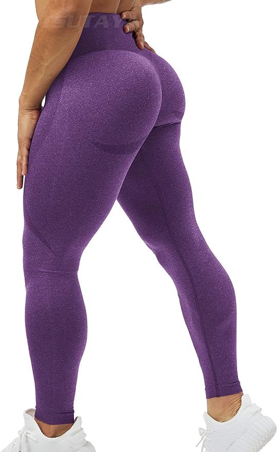TSUTAYA Women's Seamless Leggings High Waist Smile Contour Workout Yoga Pants Butt Lift Tummy Con... | Amazon (US)