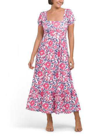 Short Sleeve Floral Maxi Dress | TJ Maxx