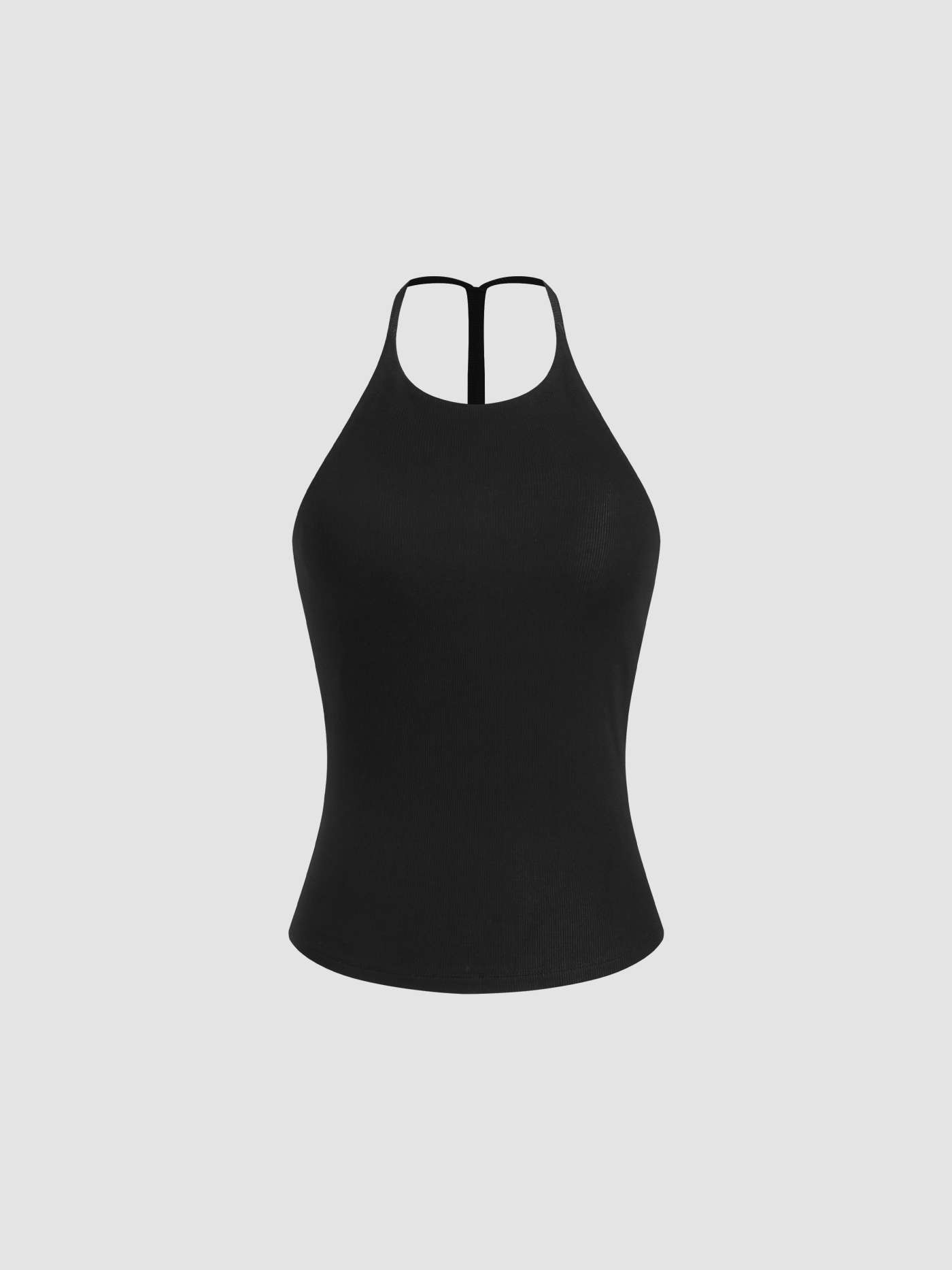 Knit Fabric Cotton-blend Halter Neckline Cami Top For Daily Casual | Cider