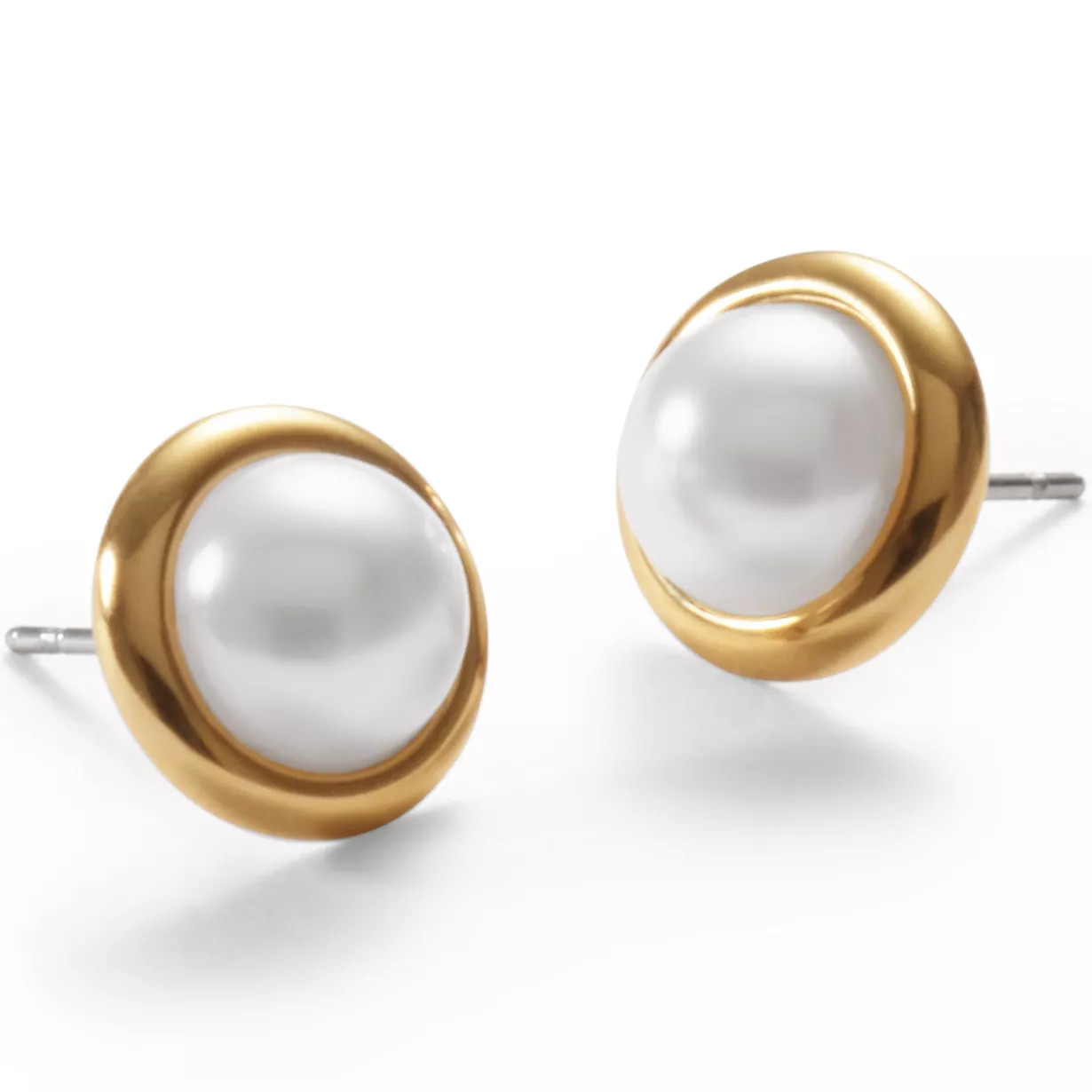 Water-Resistant Pearl Stud Earrings | Lands' End (US)