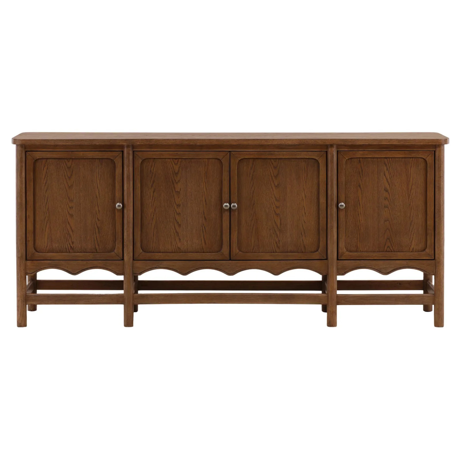 Solynne Updated Traditional Brown Wood Sideboard | Kathy Kuo Home