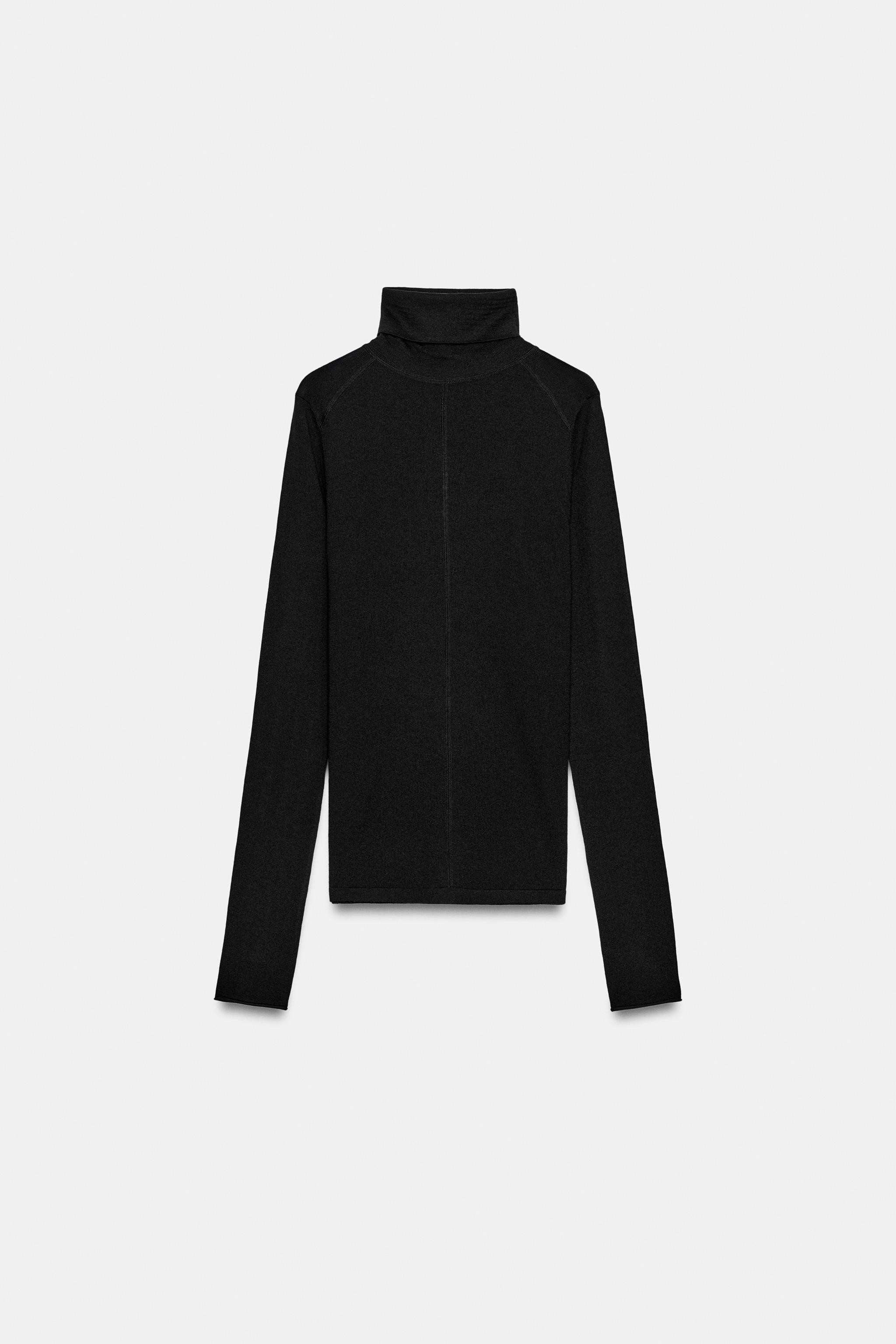 WOOL KNIT HIGH NECK JUMPER | Zara UK