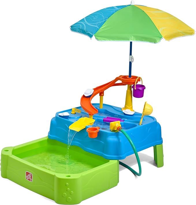 Step2 Waterpark Wonders Two-Tier Kids Water Table, Indoor and Outdoor Water Sensory Table with Um... | Amazon (US)