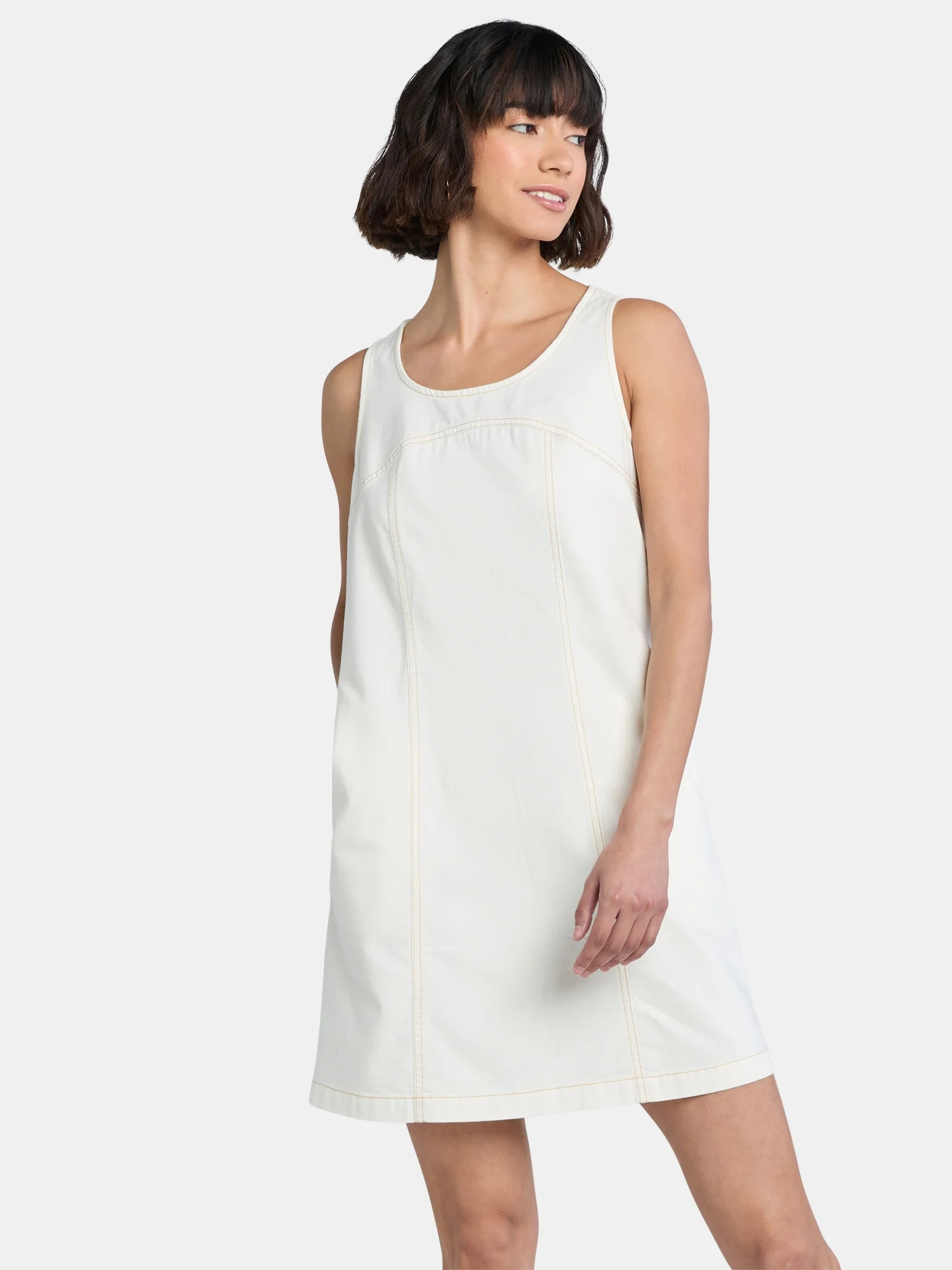 Time and Tru Women's Denim Shift Mini Dress, Sizes XS-XXXL | Walmart (US)