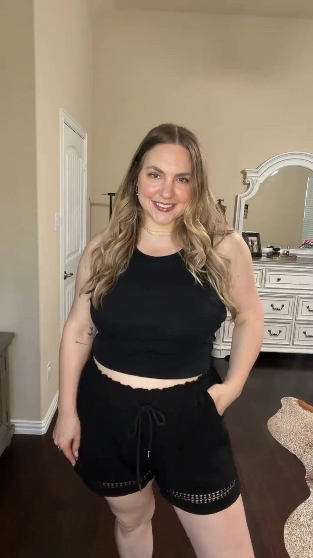 Literally my favorite weekend fit— The top has a built in bra shelf that lifts my chest enough to feel supported! Don’t get me started on the stretchy shorts 😮‍💨💕 Also, she’s a Haviana’s girlie now 👀 

Comment “SHOP” for links! ☀️

@uniqlo @amazonfashion #momstyle #affordablefashion #midsize #plussizeoutfits #momsover40 stretchy shorts, summer style, braless top, built in bra, fashion inspo