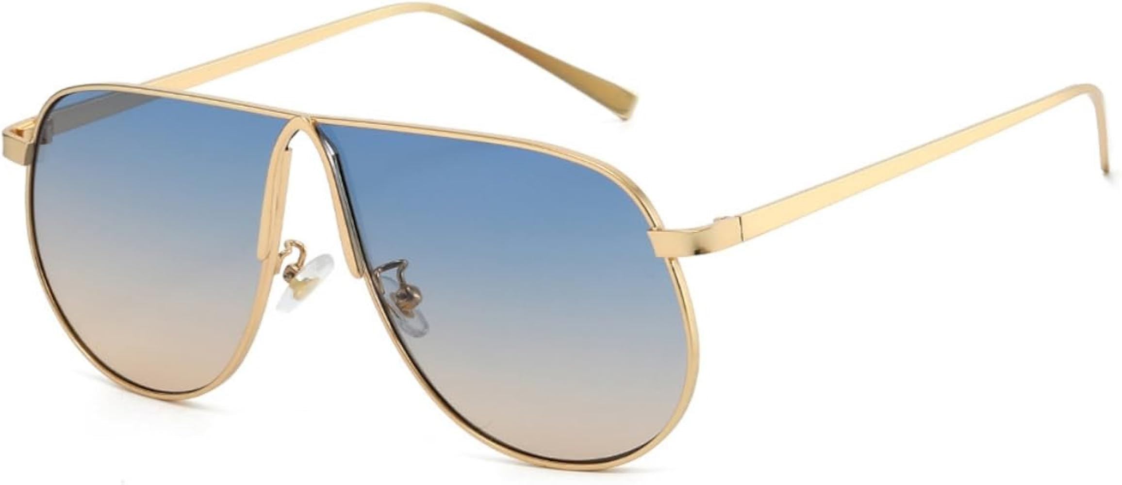 Oversized Aviator Sunglasses for Women Men 70s Gold Metal Frame Square Aviator Sun Glasses Big Sh... | Amazon (US)