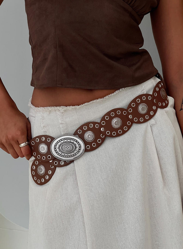 Sacrifices Belt Brown / Silver | Princess Polly US