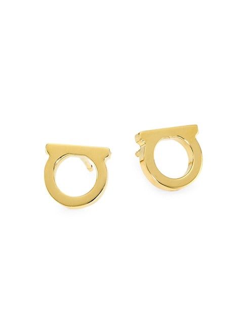 Goldtone Logo Stud Earrings/0.3" | Saks Fifth Avenue