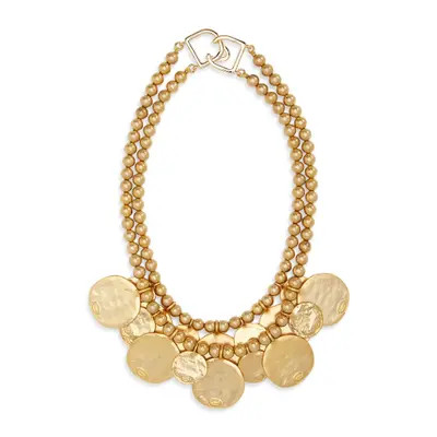Kenneth Jay Lane Multistrand Coin Statement Necklace in Gold at Nordstrom | Nordstrom