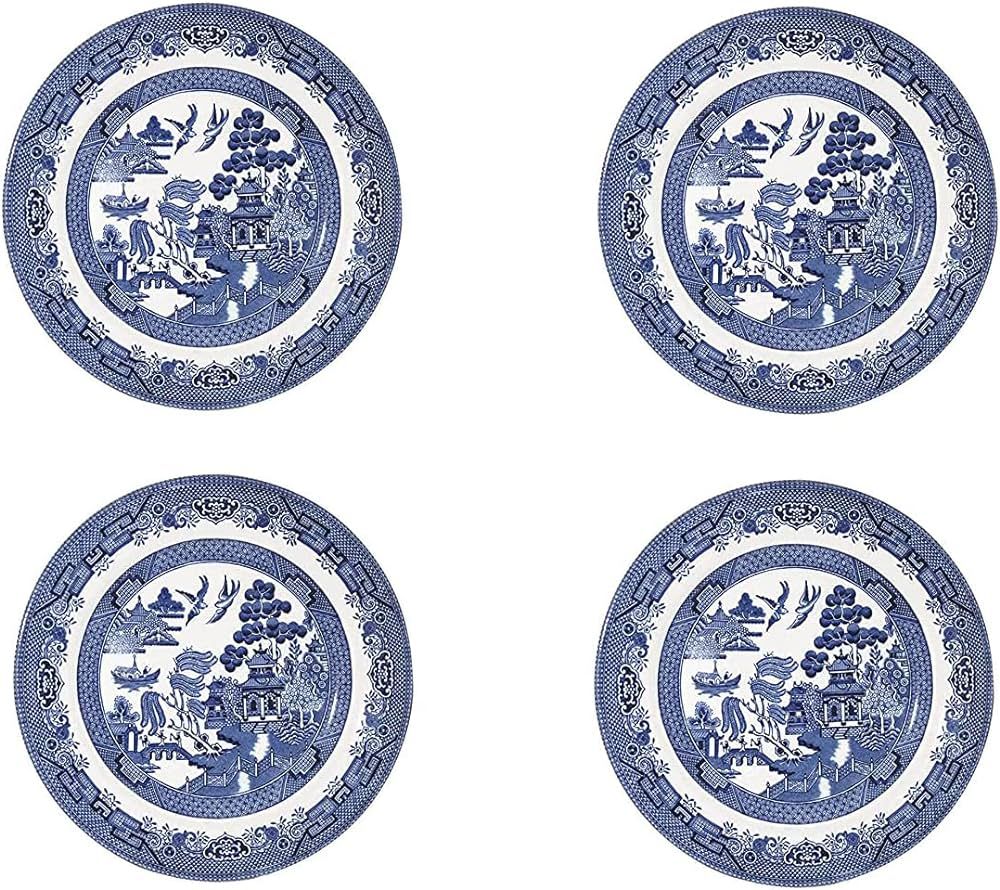 Churchill Blue Willow Salad Plate 8", Set Of 4, Made In England | Amazon (US)
