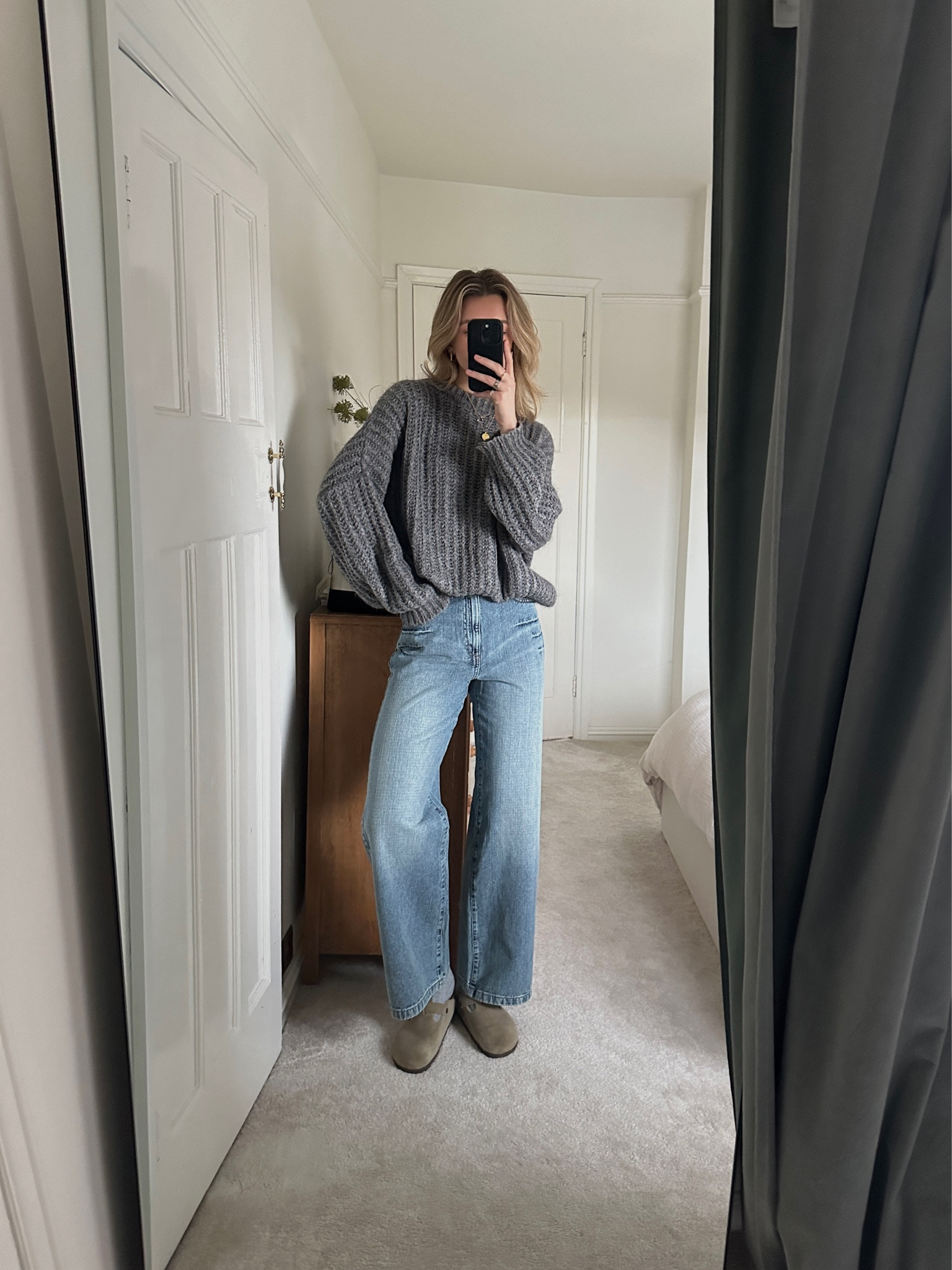 H&M, Cotton On, ASOS, Topshop, Birkenstock, Wide Leg Jeans, Baggy Jeans, Denim outfit, Grey Knit Jumper, Knitwear, Oversized Knit, Birkenstock Bostons, minimal outfit, winter outfit

#LTKMostLoved #LTKeurope #LTKstyletip