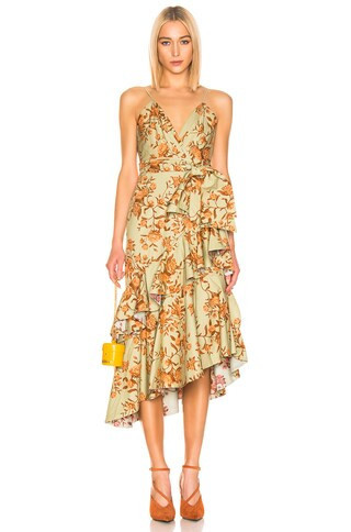 Johanna Ortiz Rhapsodie Oriental Dress in Green | FWRD 