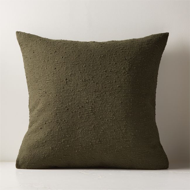 Forest Green Boucle Throw Pillow Cover 23""x23 | CB2