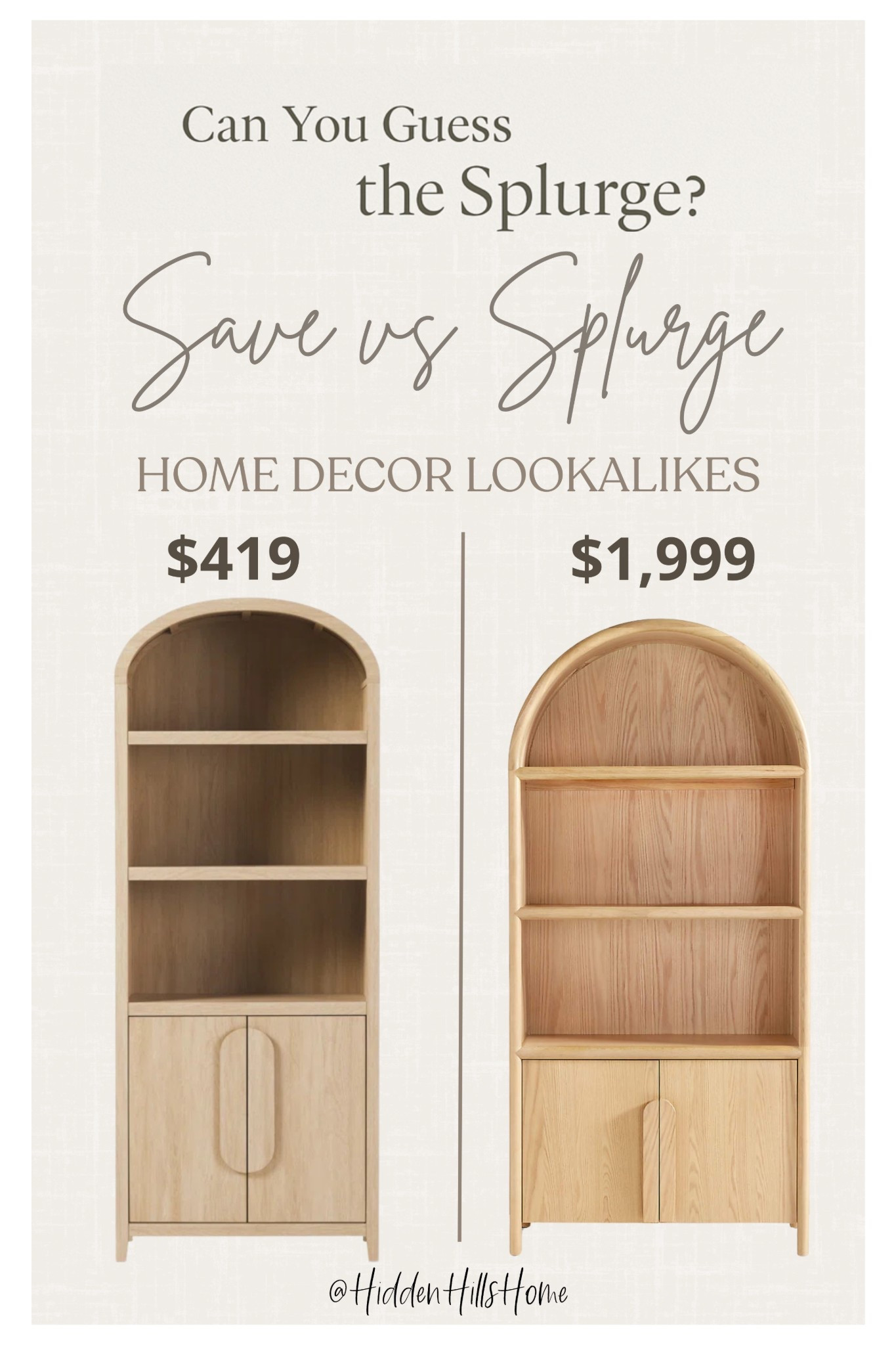 Save or splurge! Home decor dupes, Annie bookcase dupe, crate & barrel dupe, arch cabinet #home

#LTKHome #LTKSaleAlert #LTKStyleTip