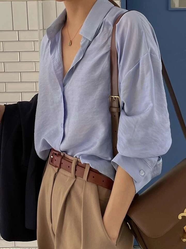 DAZY Button Up Drop Shoulder Shirt | SHEIN