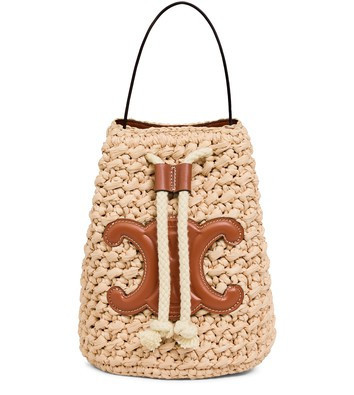 Teen drawstring in raffia and calfskin - CELINE | 24S (APAC/EU)