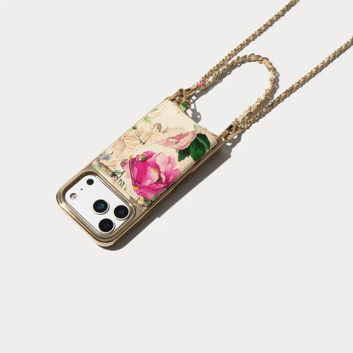 Rae Magnet Duet Wallet Crossbody Phone Case - Ceci Ivory Floral/Gold | Bandolier