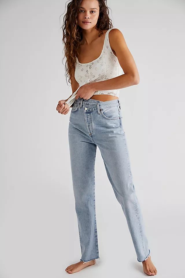 AGOLDE Criss Cross Straight Jeans | Free People (Global - UK&FR Excluded)