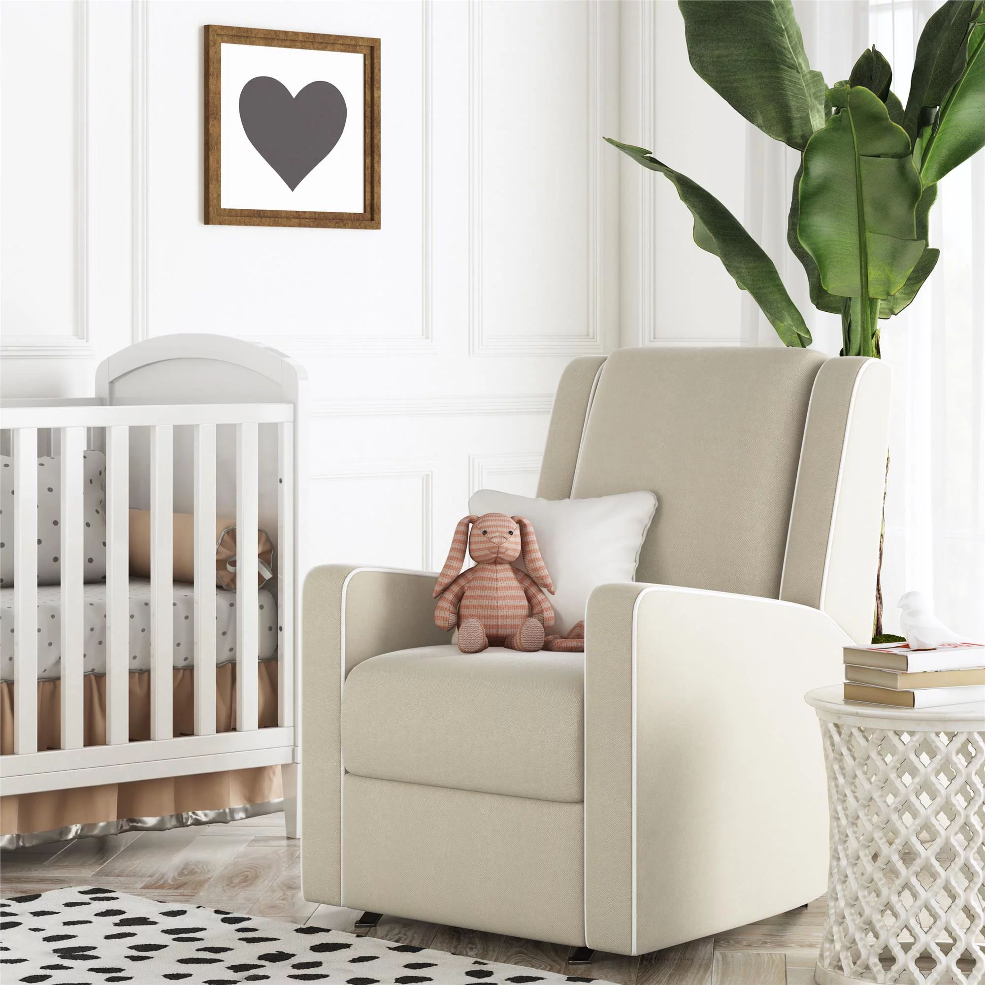 Baby Relax Robyn Rocker Recliner Chair, Pocket Coil Seating, Beige Linen | Walmart (US)
