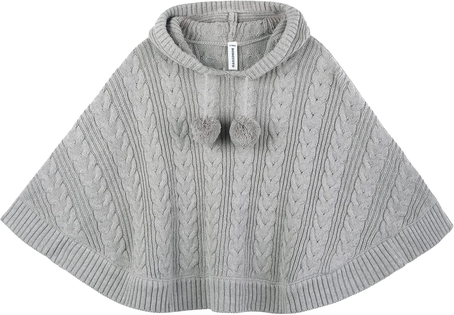 BOBOYOYO Cape for Girls Hooded Cable Knit Poncho Sweaters Kids Shawl Sweater Toddler Holiday Pull... | Amazon (US)