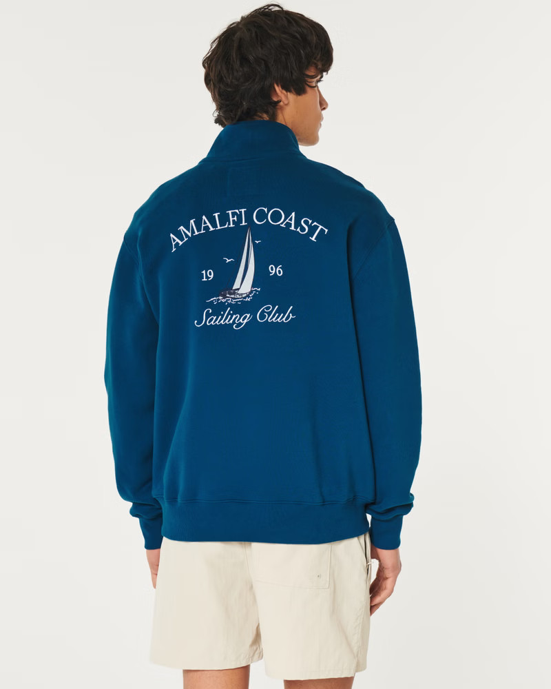 Relaxed Half-Zip Graphic Sweatshirt | Hollister (US)