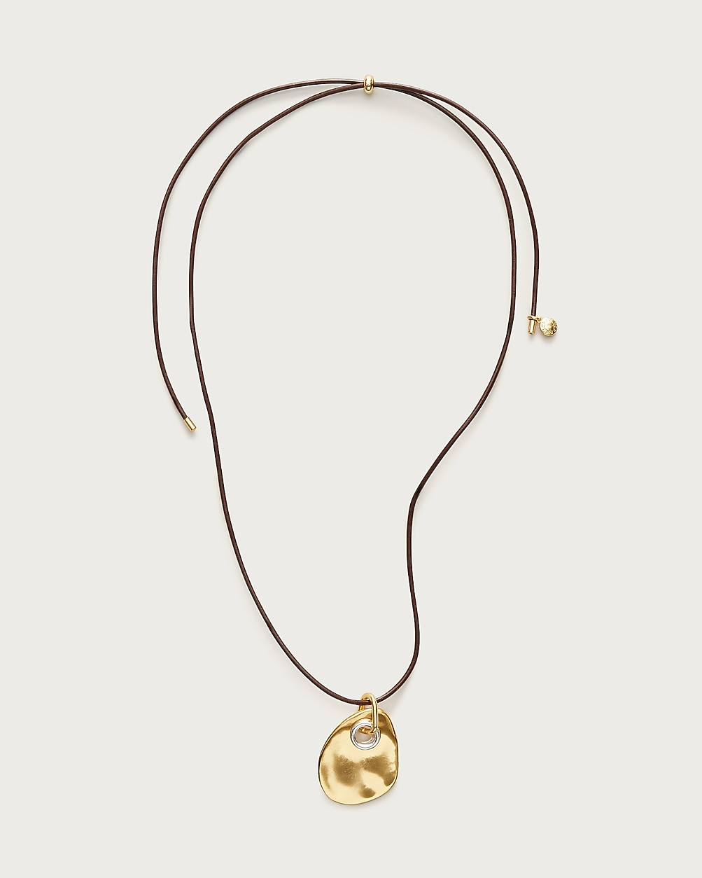 Grommet pendant necklace with leather cord | J. Crew US