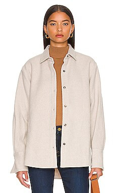 FRAME The Oversized Shirt Jacket in Bone from Revolve.com | Revolve Clothing (Global)