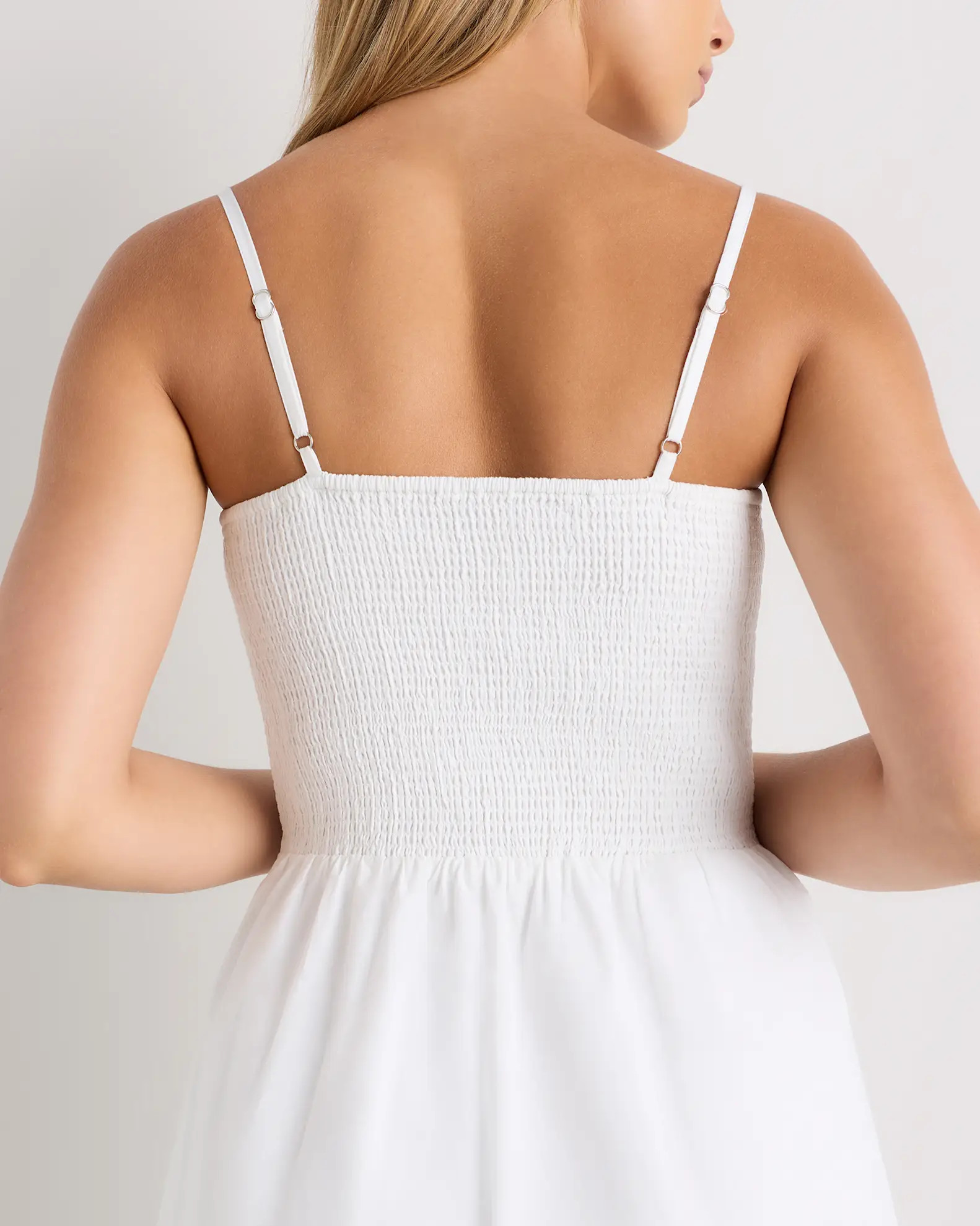 100% Organic Cotton Poplin Drop Waist Midi Dress in Classic White | Quince