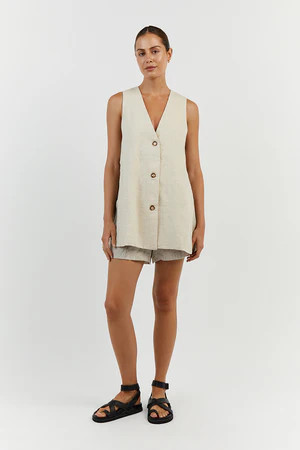 LOGAN NATURAL LINEN SHORT | DISSH