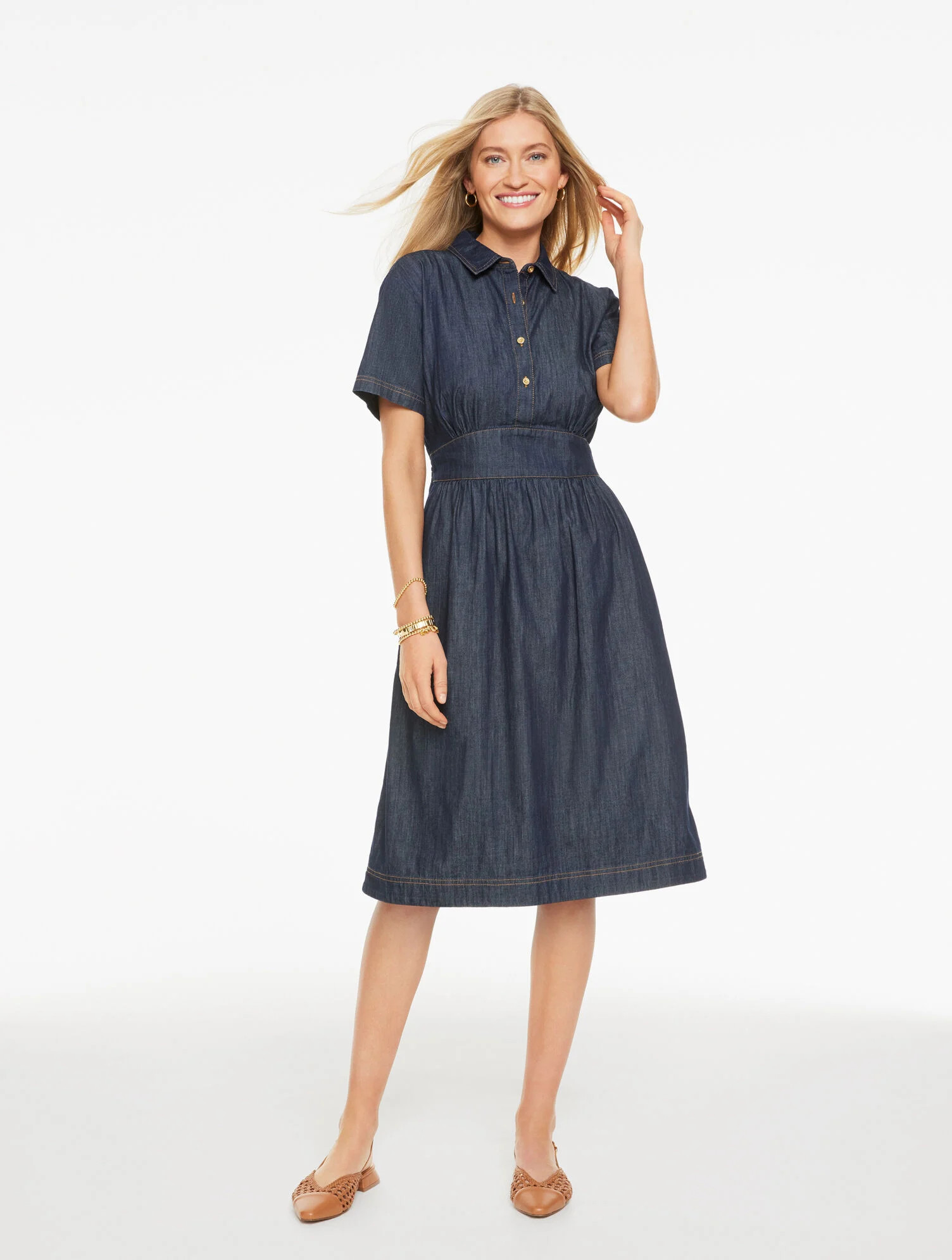 Fit & Flare Denim Dress - Castine Wash | Talbots