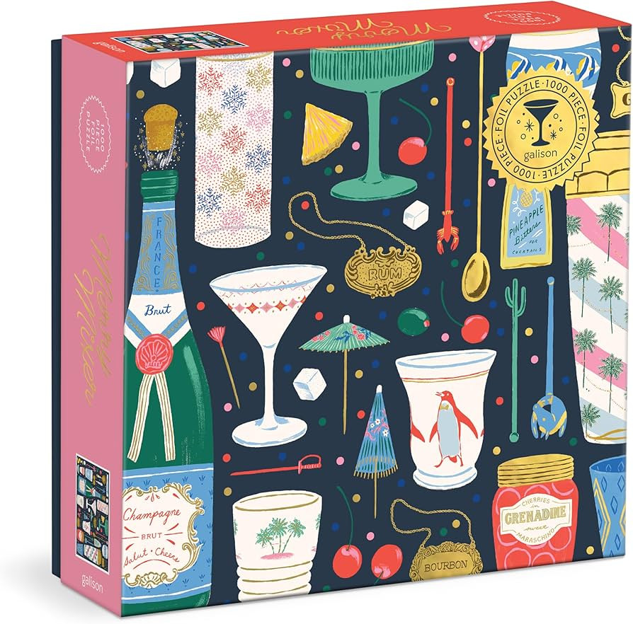 Galison Merry Mixer – 1000 Piece Foil Jigsaw Puzzle Featuring Merry and Festive Barware Artwork... | Amazon (US)