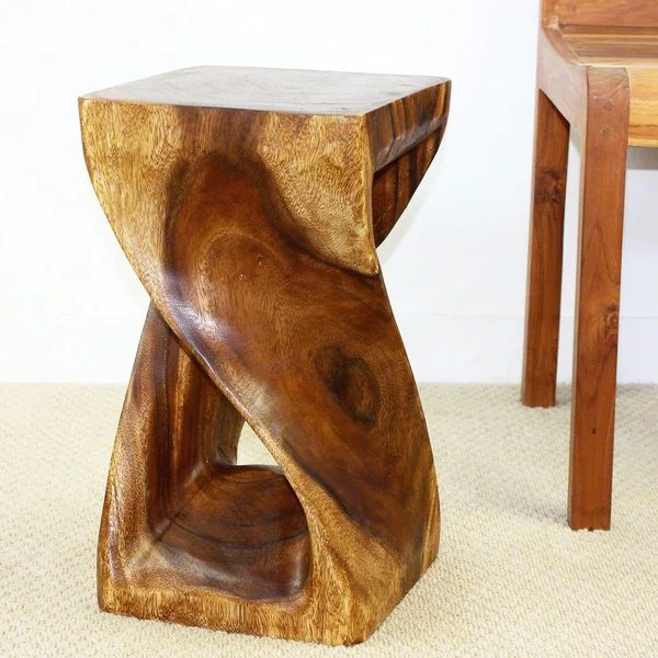 Jonathan 18'' Tall Solid Wood Abstract End Table | Wayfair North America