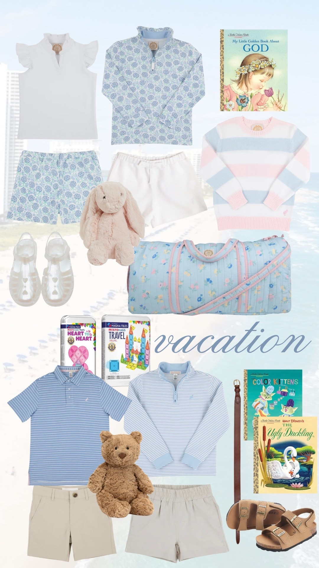 Sweet pink and blue brother and sister matching looks for Spring Break 🤍 Sibling matching 